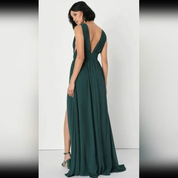 NWT Lulu's Heavenly Hue Forest Green Dress Goddess Evening Gown Size XL - Picture 16 of 16